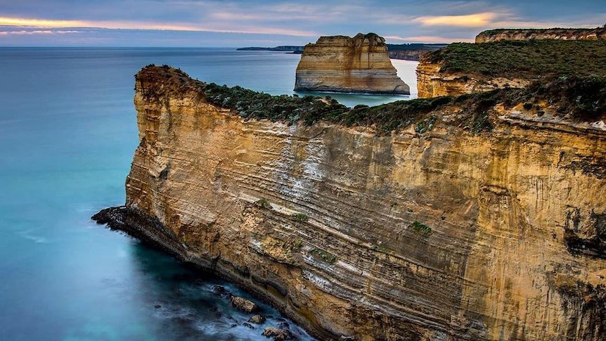 limestone cliffs and ocean along the Great Ocean Road