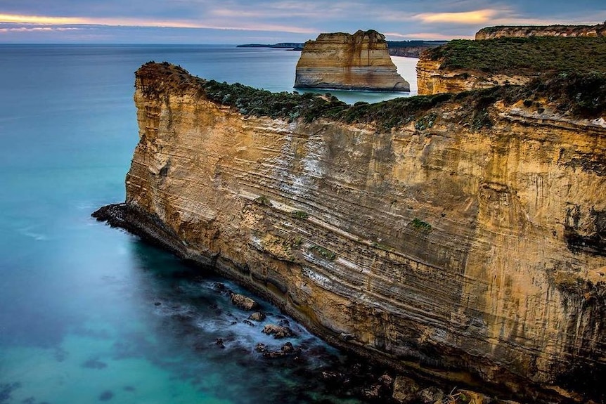 limestone cliffs and ocean along the Great Ocean Road