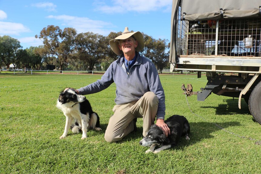 Sheepdog trainer Pip Hudson at Wilcannia for its 150th anniversary.
