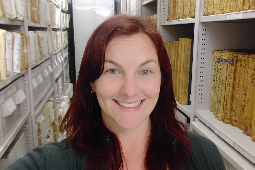 Nova Watson takes a selfie in the Queensland State Archives