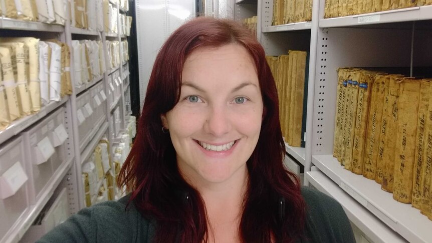 Nova Watson takes a selfie in the Queensland State Archives