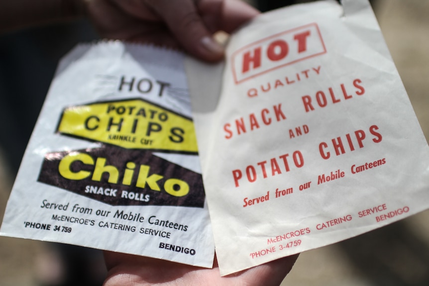 Old packets used for Chiko Rolls