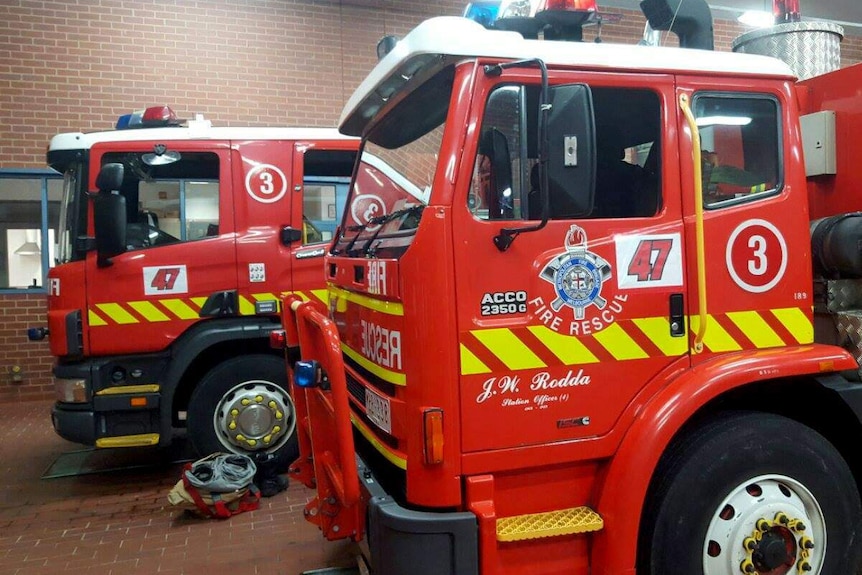 Two MFB fire trucks with the number 47 on the door