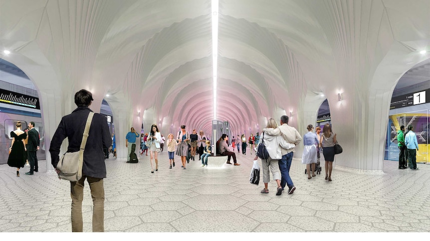 An artist's impression of the new CBD North station.