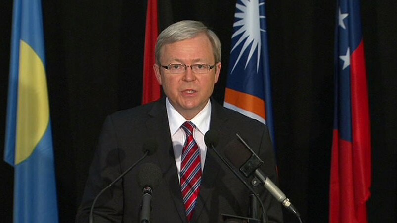 Prime Minister Kevin Rudd at the Pacific Islands Forum.
