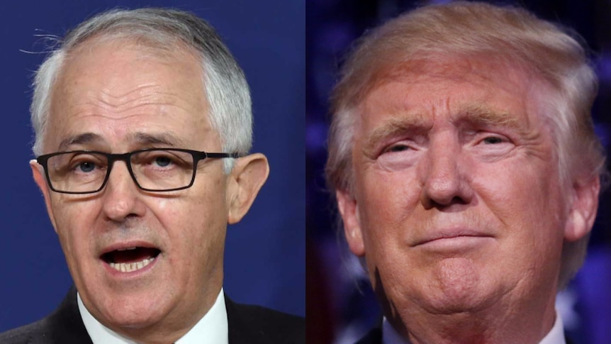 A composite image of Malcolm Turnbull and Donald Trump