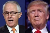 A composite image of Malcolm Turnbull and Donald Trump