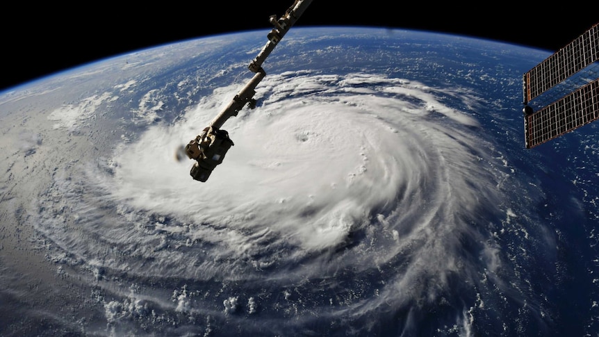 Hurricane Florence as seen from the International Space Station.