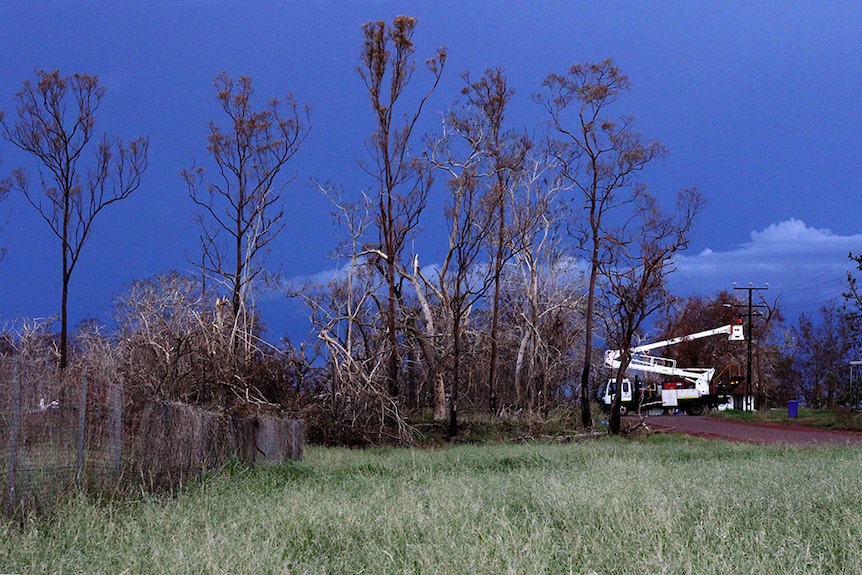 Power and Water contractors fix power lines in Galiwinku