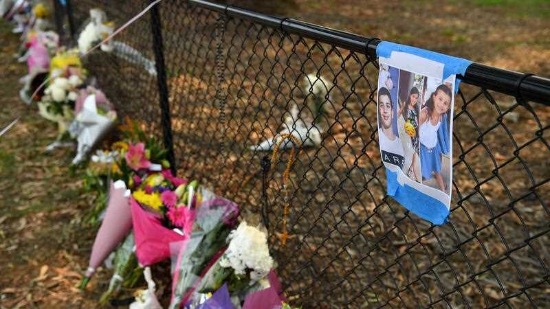 Flowers and tributes laid at the scene.