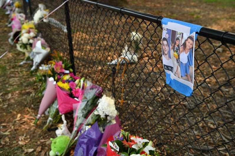 Flowers and tributes laid at the scene.