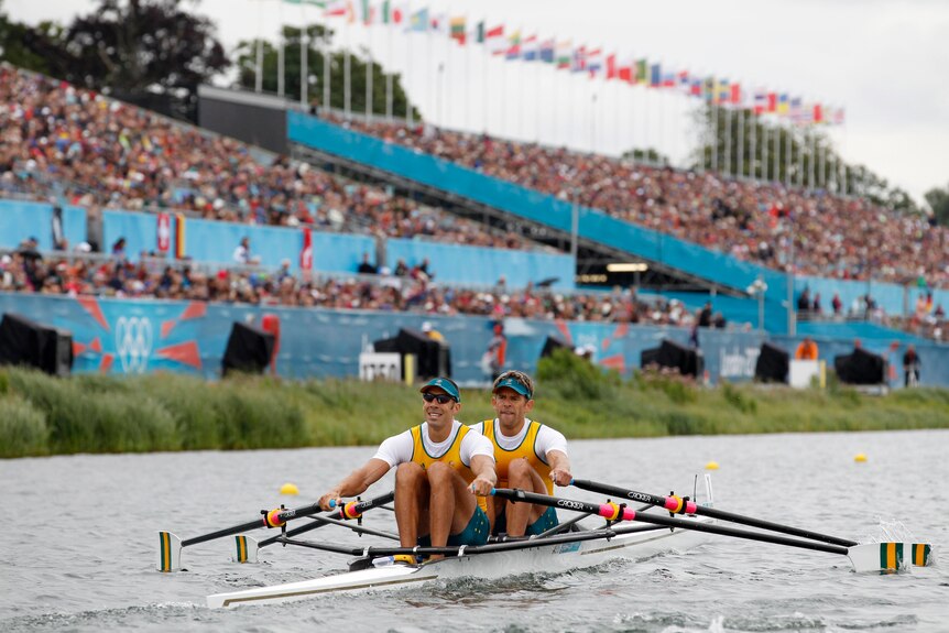 Lucked out ... David Crawshay and Scott Brennan finished out of qualification for the double sculls gold medal race.