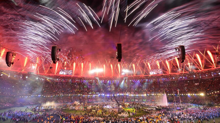 Fireworks light up the sky during the closing ceremony of the London Paralympic Games.
