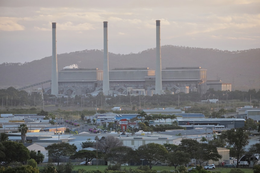 The Gladstone Power Station, mountain behind.