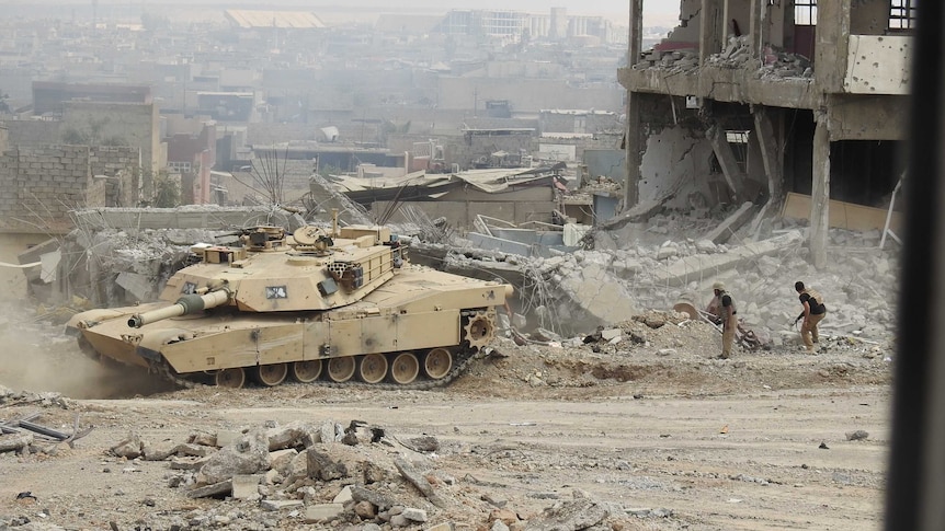 David Eubank trails an Iraqi tank in Mosul