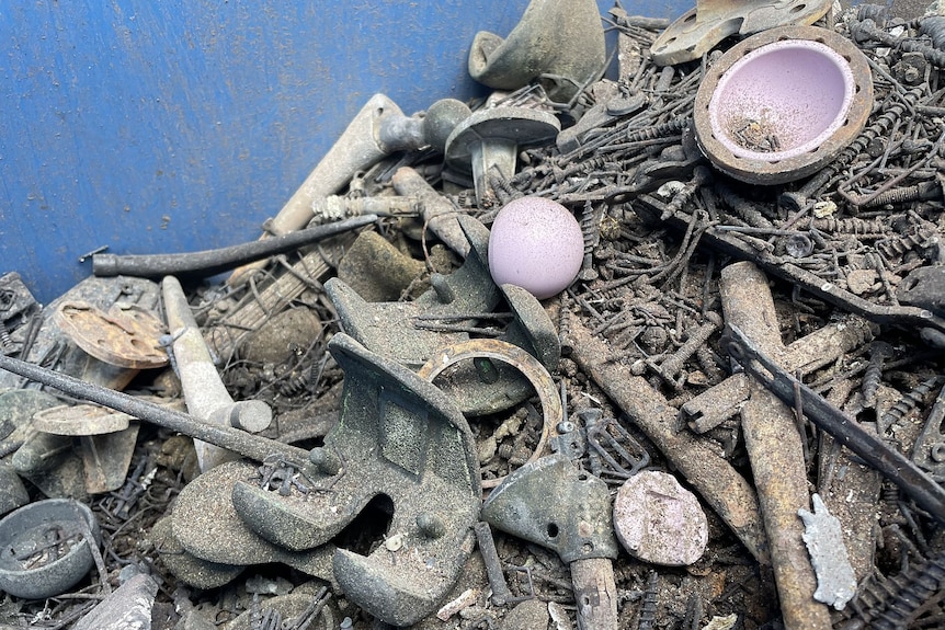 metal leftover from cremations