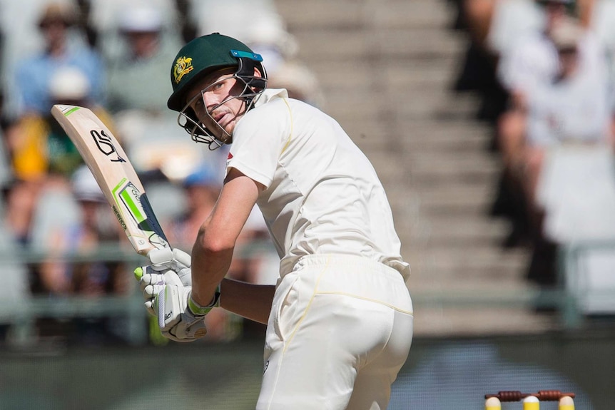 Cameron Bancroft turns it down to fine leg.