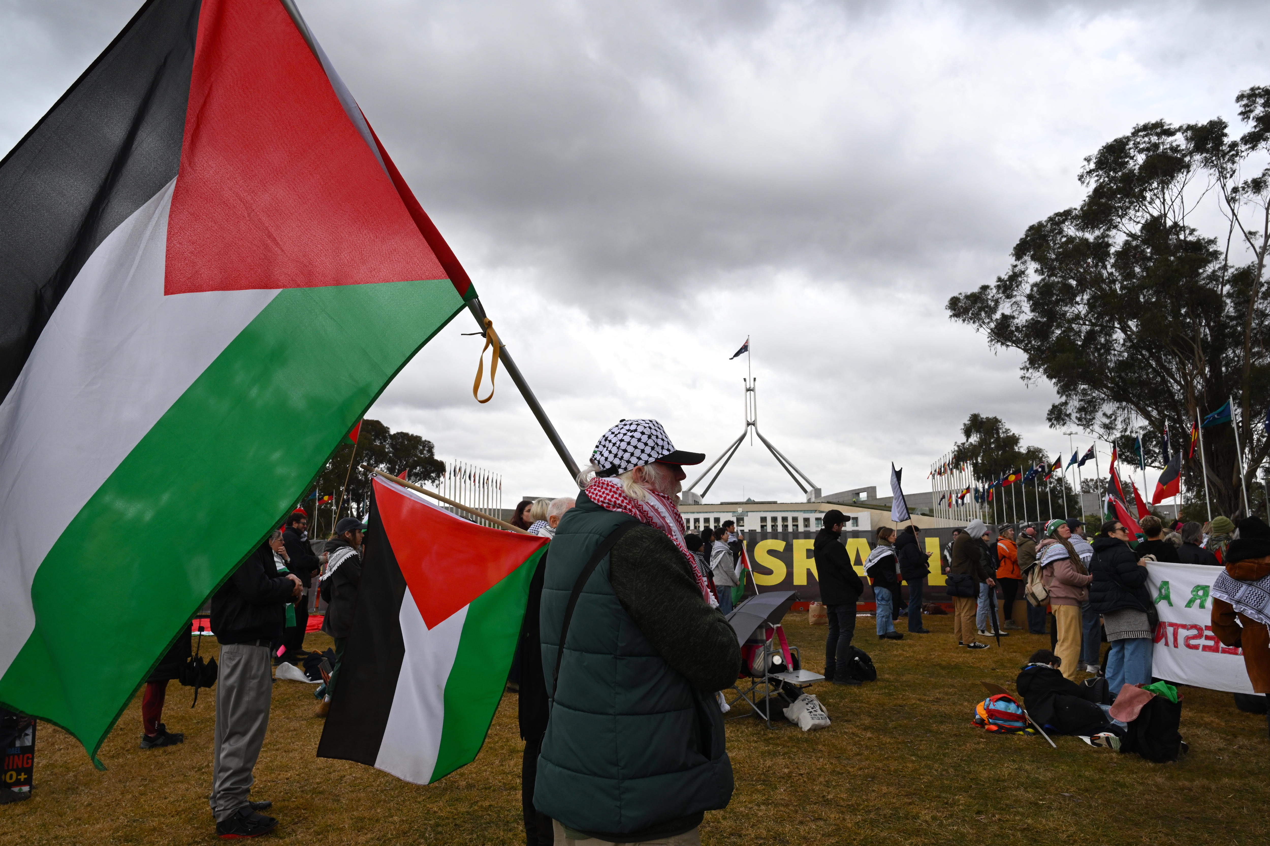 Ceasefire rally Parliament House