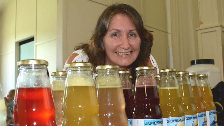 Cordial maker Christina Connelly at Eungella Market
