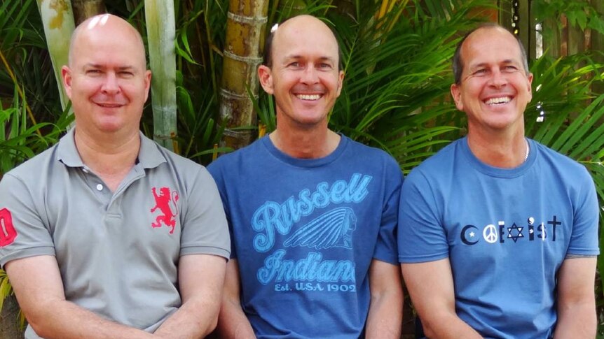 Peter Greste with brothers Mike and Andrew Greste