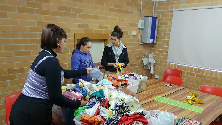 Thousands of pieces of fabric, beads, yarn and patterns have been donated to the Bellingen Stitched Up sewing group