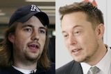 A composite image of Mike Cannon-Brookes and Elon Musk.