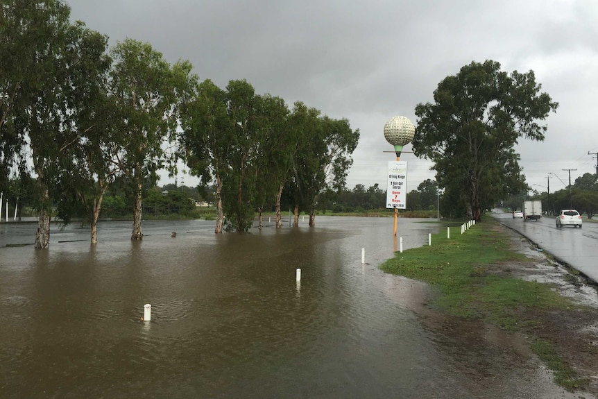 The Oxley driving range is flooded.
