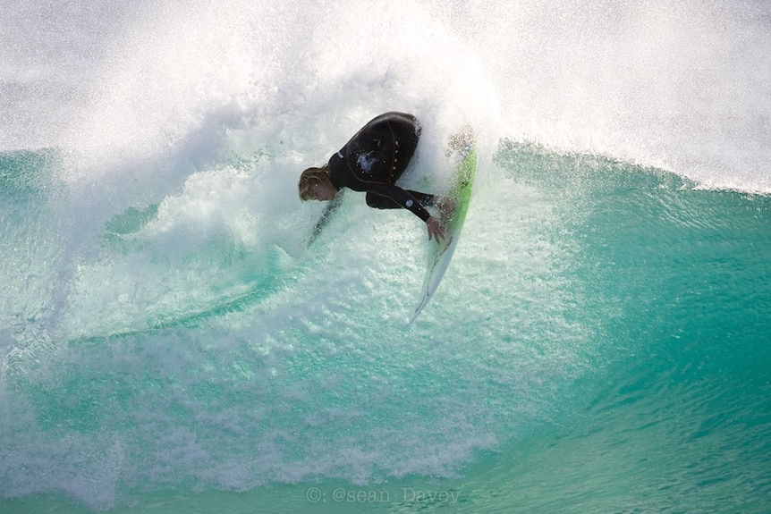 Jamie O'Brien surfing at Martha Lavinia Beach, King Island, Tasmania.