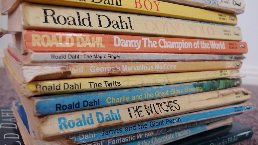 A stack of Roald Dahl books