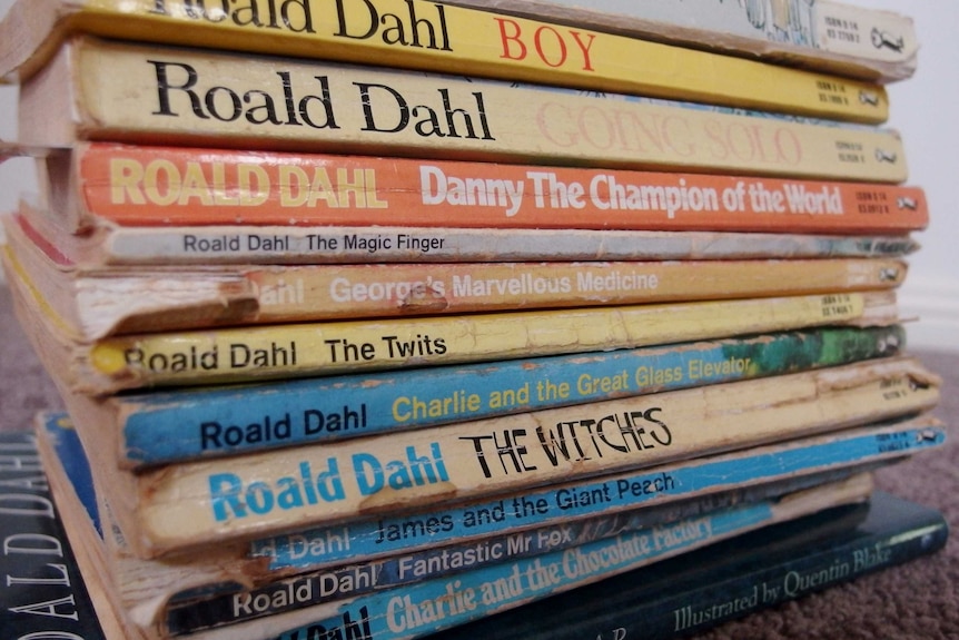 A stack of Roald Dahl books