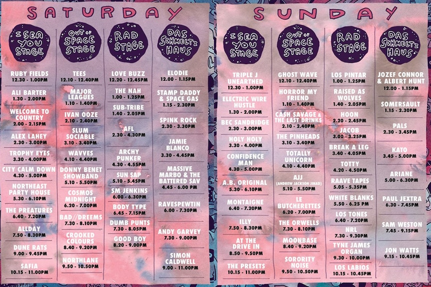 The 2017 set times for Yours And Owls