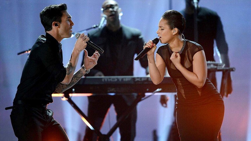 Adam Levine (left) and Alicia Keys