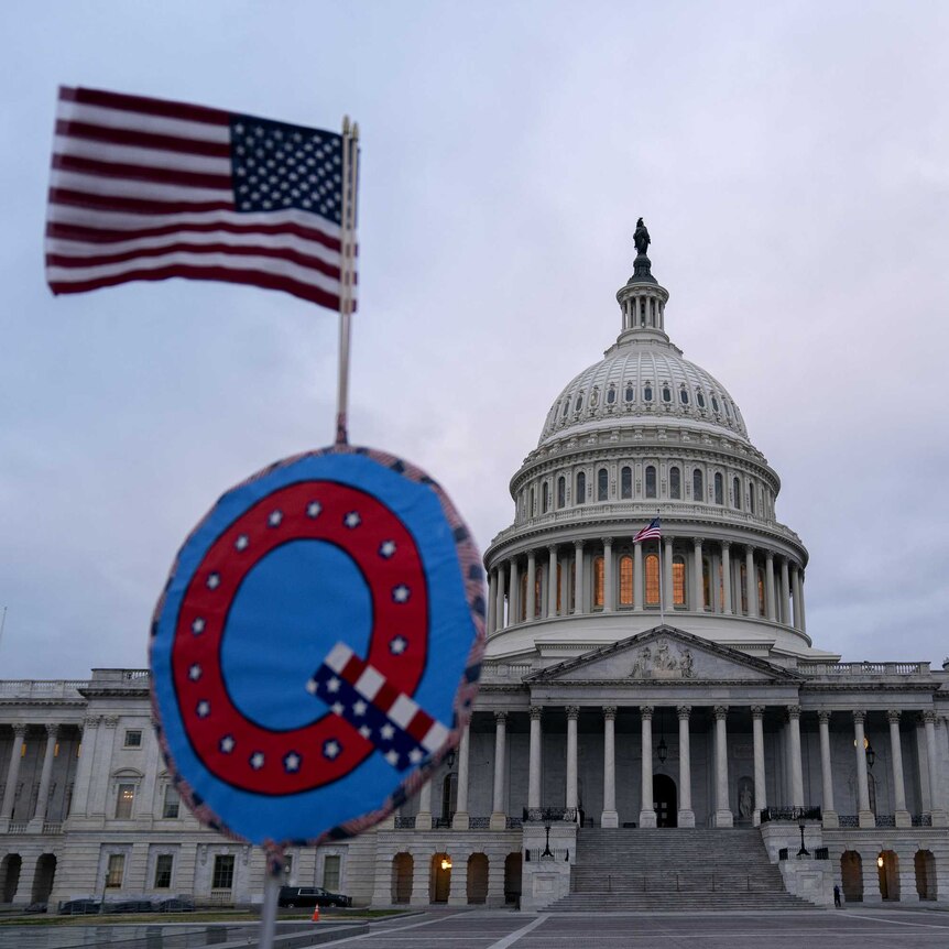 QAnon followers were among those who stormed the Capitol on January 6, 2021.