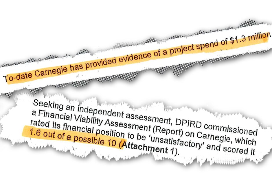 Excerpts of two documents with torn edges and passages highlighted in yellow.