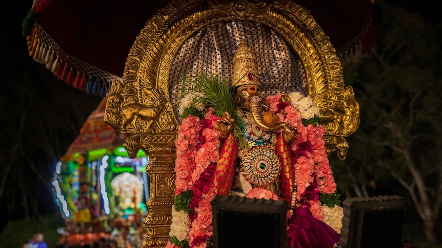 A photo of Hindu decorations.