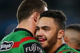 Staying put? ... Dylan Walker (R) and Sam Burgess during the 2014 NRL season
