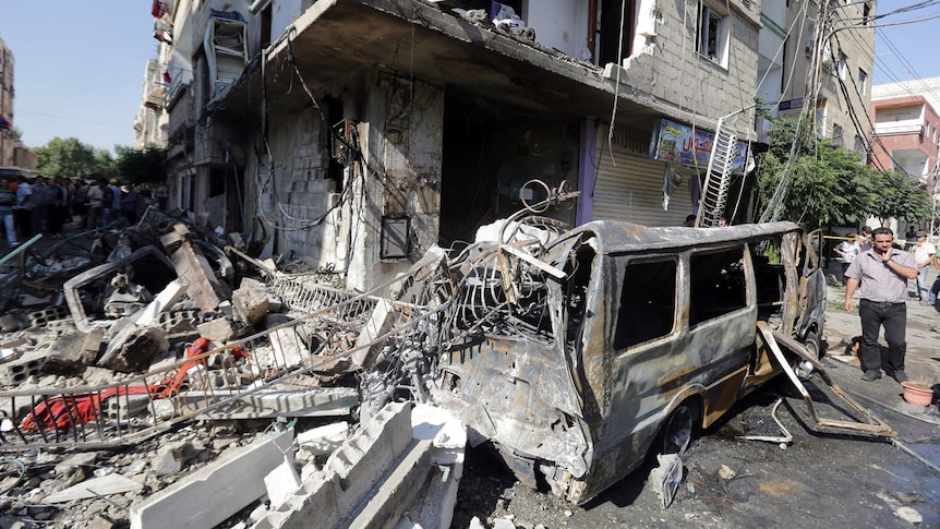 The car bomb targeted a funeral in the mainly Druze and Christian suburb of Jaramana.