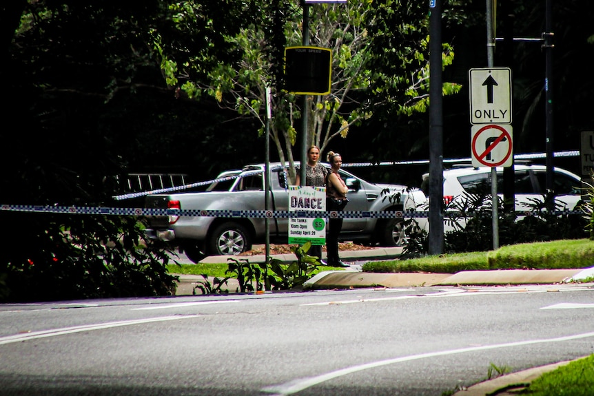 Scenes from a shooting incident in Cairns Botanic Gardens