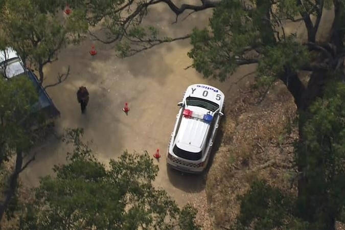 aerial image of police car at scene of alleged assault in wheatsheaf 
