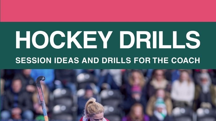 Cover of Hockey Drills book with girl playing hockey pictured