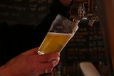 Pouring a pint of beer on tap at the pub
