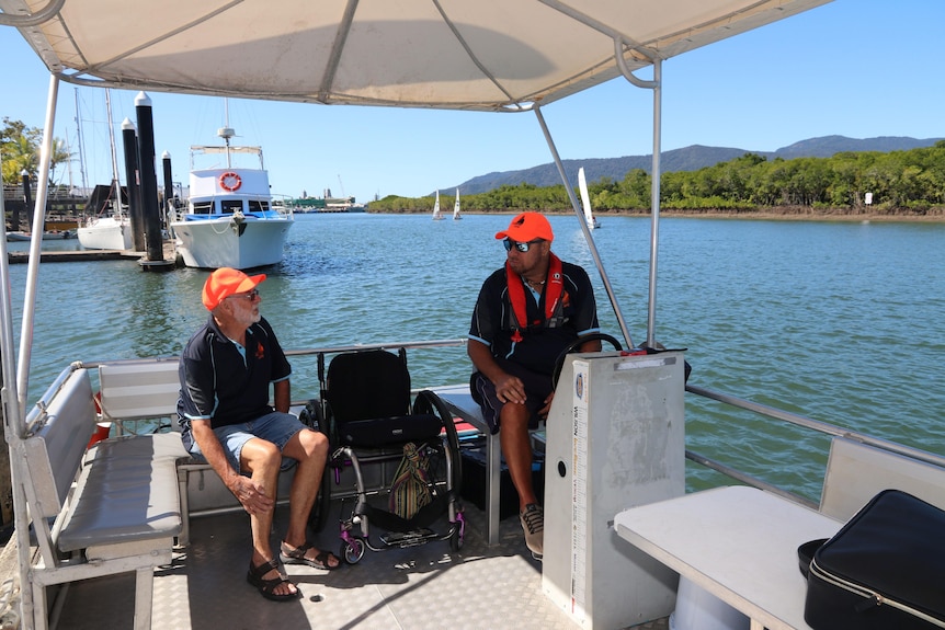 Two men on a boat.