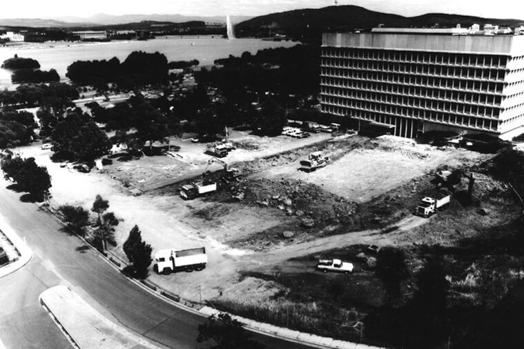 Defence Signals Directorate’s Canberra HQ under construction, Russell Offices, c 1990