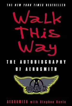 a front cover of the book Walk This Way which features the Aerosmith logo on a black background