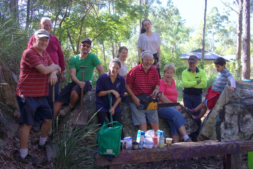 Judith deBoer (3rd from left) with Ernest Junction Tunnel Volunteers