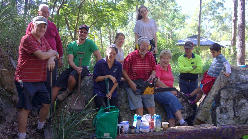 Judith deBoer (3rd from left) with Ernest Junction Tunnel Volunteers