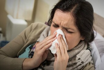 Woman with flu