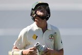 Australia's Josh Hazlewood walks off after being dismissed in first Test against Sth Africa.