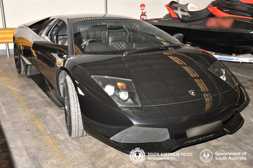 A Lamborghini seized by police in South Australia.