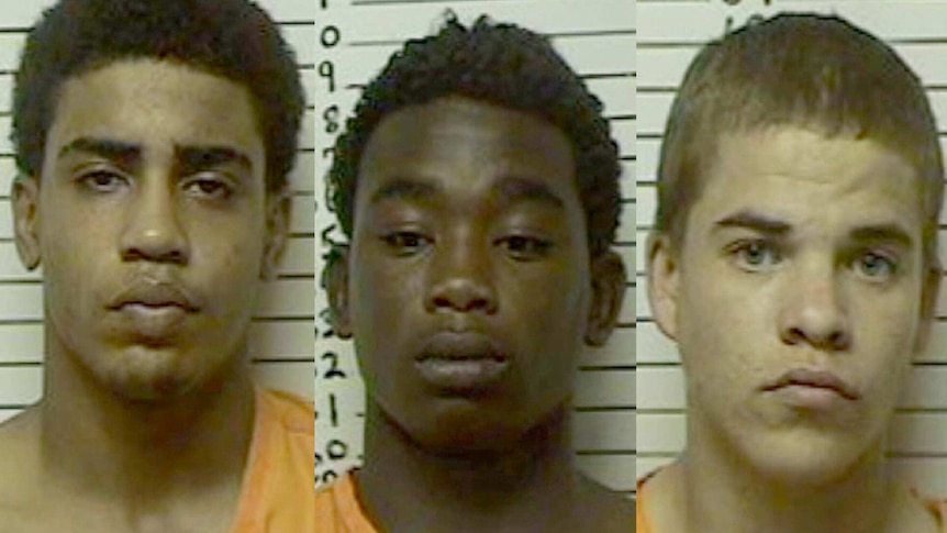 Chancey Luna, 16, James Edwards Jr, 15 and Michael Jones, 17